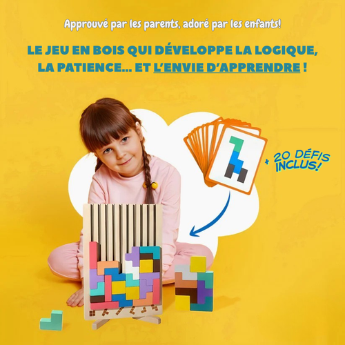 Puzzle Éducatif Vertical en Bois | Inspiré de la Méthode Montessori
